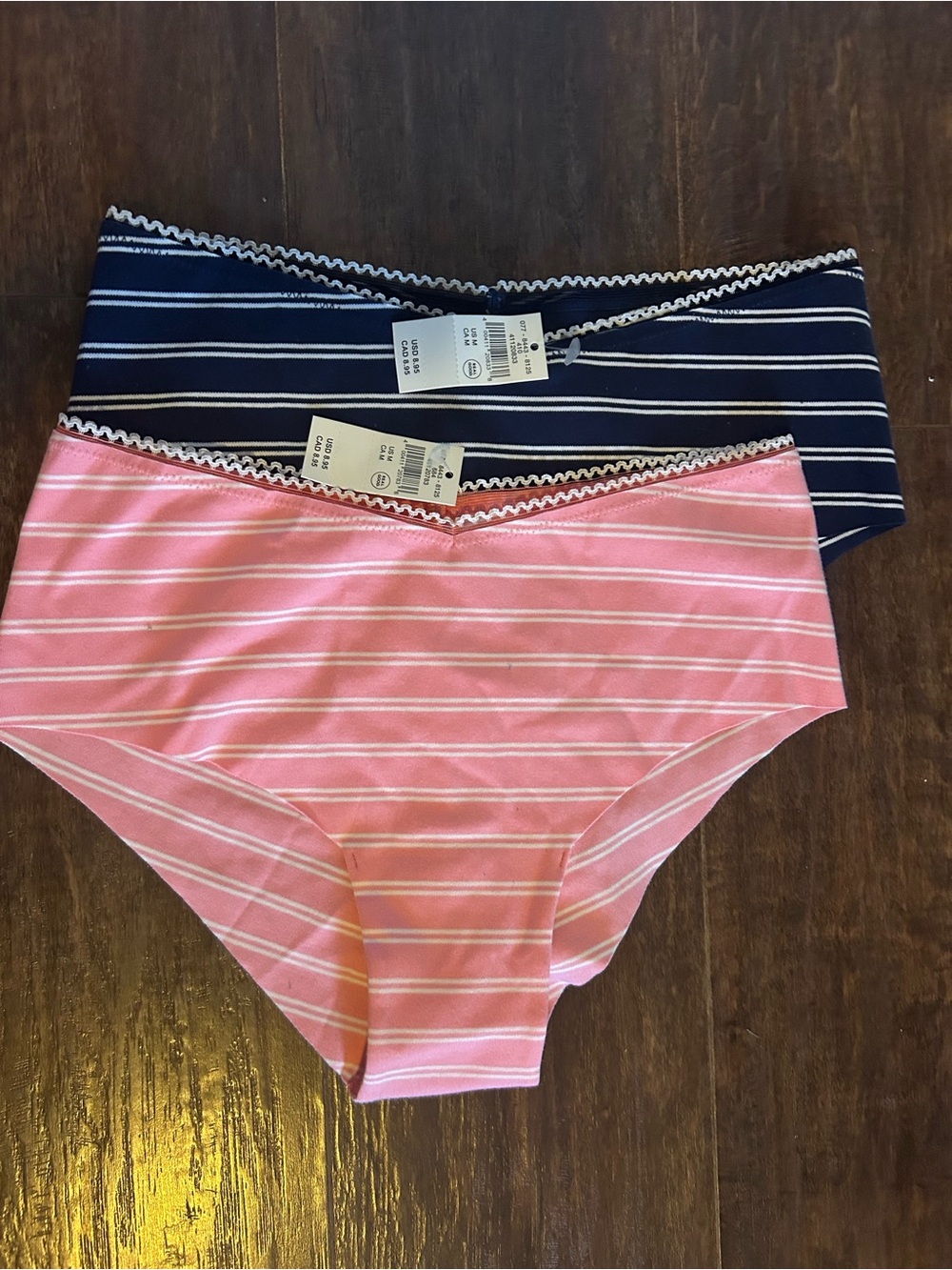 aerie Two-Pack Striped Hipster Briefs in Pink & Navy